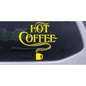 Yellow 8in X 7.7in    Hot Coffee Cafe Diner Business Car Window Wall 