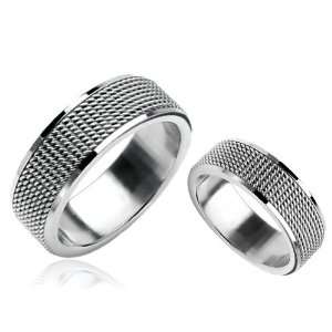    316L Stainless Steel Ring with Screen Design Size 9 Jewelry