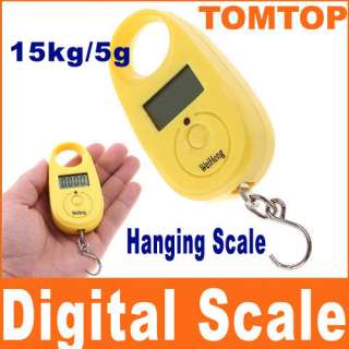 15Kg/5g Mini Digital Hanging Hook Luggage Scale  