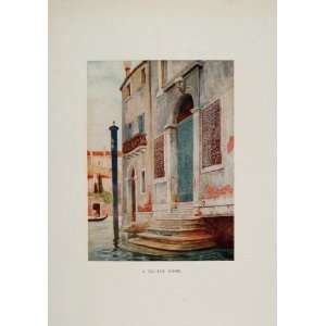   Door Canal Venice Reginald Barratt   Original Print