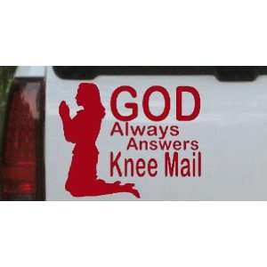 Red 28in X 22.9in    God Always Answers Knee Mail Woman Christian Car 