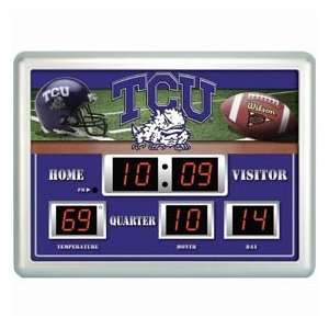  TCU Horned Frogs Clock   14x19 Scoreboard