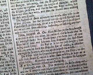THE GREAT PLAGUE OF LONDON Disease Death 1666 Newspaper  