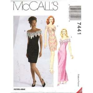  McCalls Sewing Pattern 7441 Misses Lined, Off Shoulder 
