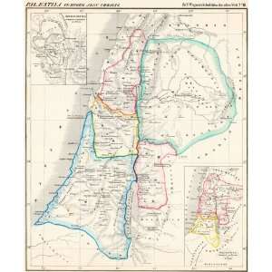  Wagner 1860 Antique Map of Palestine