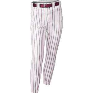 ALL STAR Pinstriped Hemmed Baseball Pants WHITE/MAROON PINSTIPE AS 