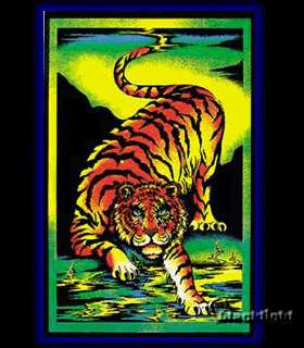 Tiger Blacklight Reactive Velvet Poster  