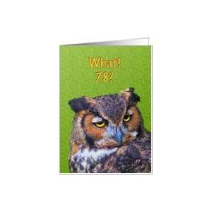 78th Birthday Card with Great Horned Owl Card Toys 