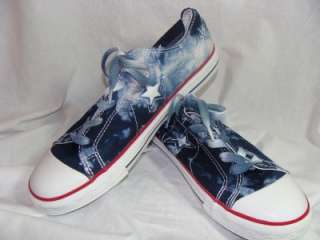 NEW YOUNG ADULT CONVERSE BLUE TIE DYE PATRIOTIC~ SIZE 6  
