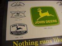 VINTAGE JOHN DEERE LOGO HISTORY METAL TIN SIGN art deer 1800s 1900s 