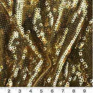  58 Wide Sequined Tulle Diamonds Gold Fabric By The Yard 