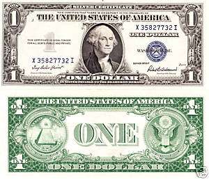 Paper Money $ 1 Dollar Silver Cert 1935 S,F UNC.  