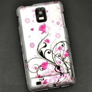  Pink Flower Rubberized Coating Premium Snap on Protector 