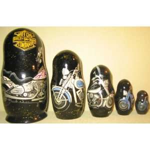 HARLEY DAVIDSON at night sky 100 years 5 pc / 7 in Collectible Nesting 