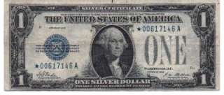 Series 1928 A $1 Small Note Silver Certificate Star Note One Dollar 
