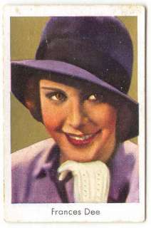 Frances Dee   1930s Color Cigarette Card #9   Nice  