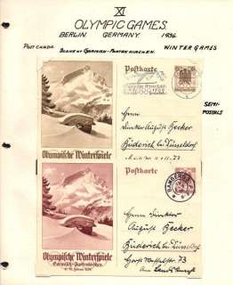 1936 German Olympic postal Stationary Collection  