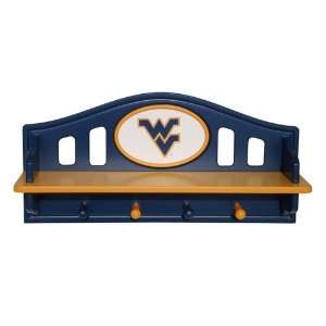 West Virginia University Logo Shelf with Pegs   West Virginia