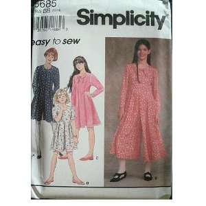   JUMPSUIT IN 2 LENGTHS AND DRESS SIZE 12 14 EASY TO SEW SIMPLICITY 8685