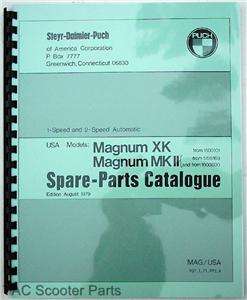 Puch Magnum II and Magnum MKII Moped Parts Manual  