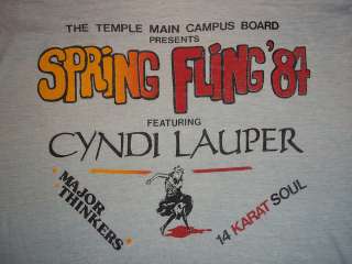 vintage Cyndi Lauper 1984 Spring Fling t shirt L THIN  
