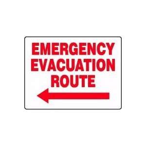  EMERGENCY EVACUATION ROUTE (ARROW LEFT) 18 x 24 Plastic 