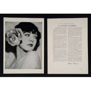  1930 Renee Adoree Silent Film Star Moving Picture Print 
