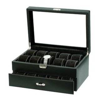 20 Carbon Fiber Pattern Watch Box with clear top and soft suede 