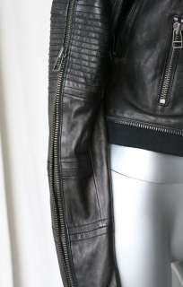 YIGAL AZROUEL Black Leather Zipper Motorcycle Jacket 1  