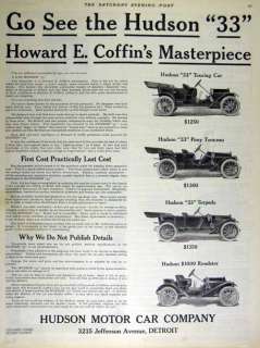 This is an original, print advertising for Hudson automobile .