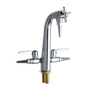   Chrome Laboratory Deck Mounted Laboratory Faucet with One Piece Cas