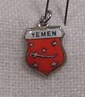 Vintage REU Sterling/Ename​l Yemen Flag Shield Charm