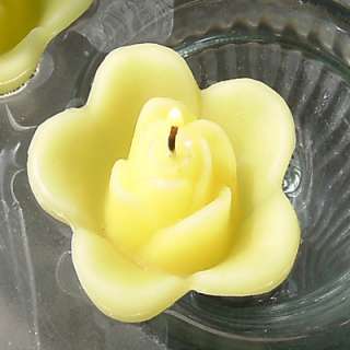 12 Light Yellow floating rose candles wedding party  