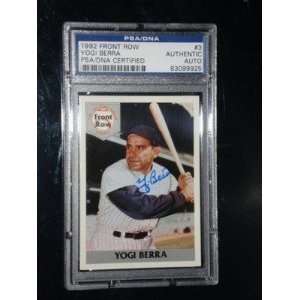  Yogi Berra Autographed Yankees Card Front Row 92 Psa #3 