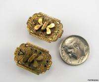 Victorian Antique Enameled CUFF LINKS   10k Gold  