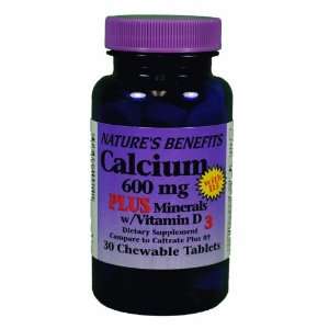  Natural Calcium 600 mg D3 Supplement 30 Tablets