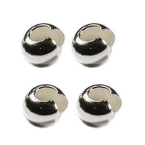  20 Sterling Silver Crimp Bead Cover 4mm. Wholesale price 