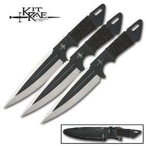    Kit Rae Black Jet Triple Throwing Knife Set 