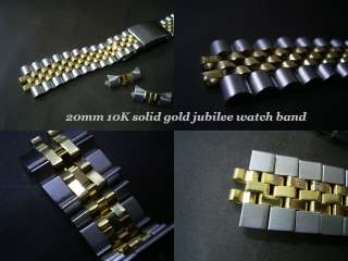 10K gold solid gold jubilee watch band fit oyster 11mm lady  