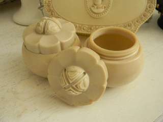   Vintage Vanity Set~Cold Cream Jars & Keepsake Box~Yardley London