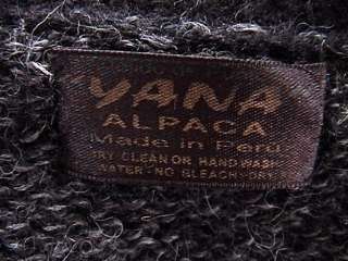 YANA Charcoal Black 100% Alpaca Long Sweater Cardigan Sz M Peru  
