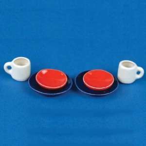   Miniature Red, White & Blue Place Setting for Two Toys & Games