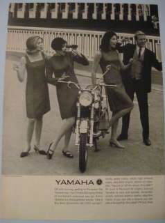 Vintage 1966 Yamaha Bike at Racetrack w/ 60s Swinging Fashion Girls 