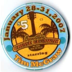  Very Rare Tim Mcgraw Country Cruise Casino Chip 1 in 75 