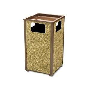   Sand Urn/Litter Receptacle, Sq, Steel, 24gal, GY