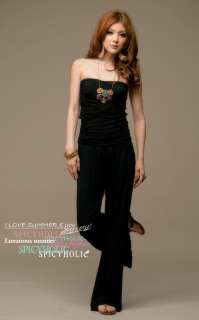 45VK1180518 Black Stretchy Jersey OVERALL Jumpsuit XS / S / M  