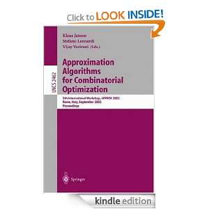 Approximation Algorithms for Combinatorial Optimization 5th 