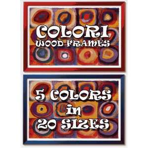 25 Flat Wood Frames in 5 colors & 20 sizes   The COLORI Series 