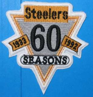 PITTSBURGH STEELERS 60th ANNIVERSARY PATCH NFL FOOTBALL  