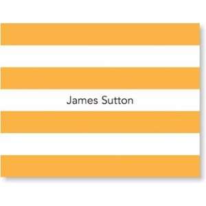 Boatman Geller Personalized Stationery   Awning Stripe Orange Folded 